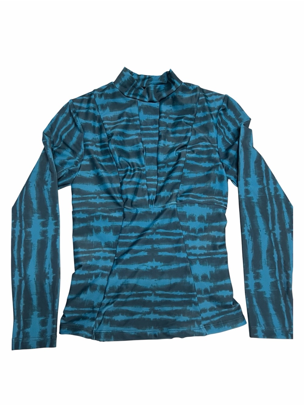 NEW Mikoh “Lowers” Women’s Long Sleeve Rash Guard Swim Shirt in teal print XS